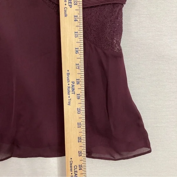 Talula Burgundy Lace Textured Side Zip Spagetti Strap Top size Small - Picture 8 of 12